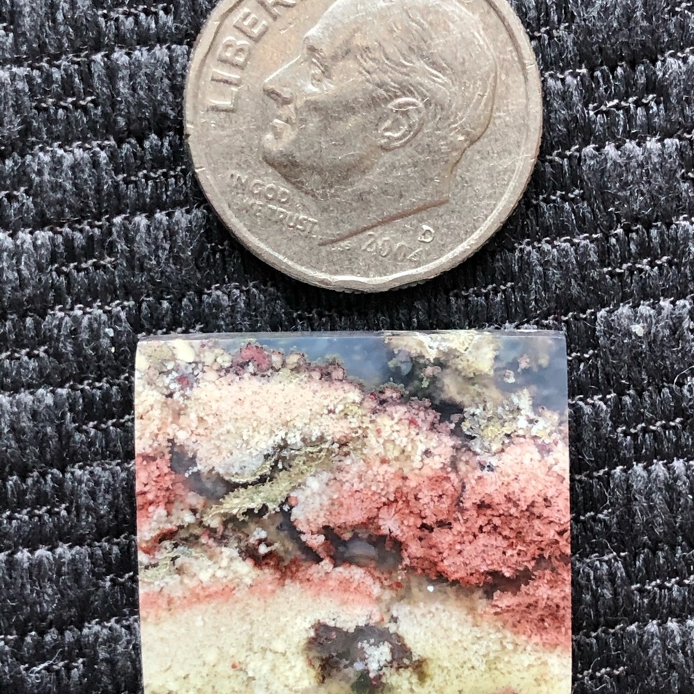 Pink collections of moss agate